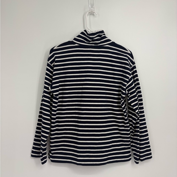 J. Crew Funnelneck Pullover in Striped Mariner Cloth Navy and White - Picture 9 of 9